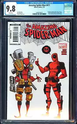 Buy Amazing Spider-Man #611 CGC 9.8 (2010) Skottie Young Deadpool Cover! L@@K! • 119.87£