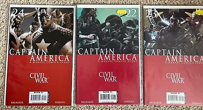 Buy Marvel Comics Captain America #22, 23 & 24 Civil War • 5£