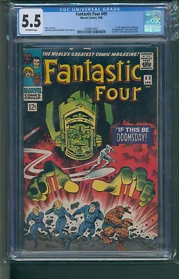 Buy Fantastic Four #49 CGC 5.5 OW Pages 1st Full Galactus 2nd Silver Surfer • 612.72£