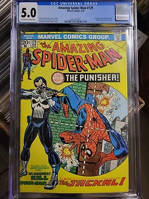 Buy AMAZING SPIDER-MAN #129 CGC 5.0 OW/W Marvel Comics 1974 1st App. Of The Punisher • 984.53£