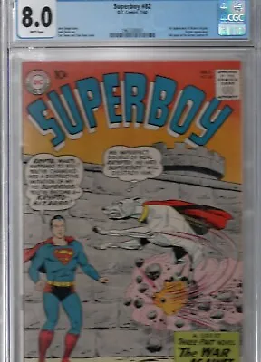 Buy Superboy #82. Silver Age 1960 - .Classic Art.cgc 8.0 • 495£