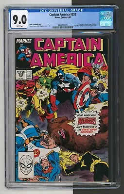 Buy Captain America #352, CGC 9.0, 1st App Supreme Soviets & Fantasma, Marvel 1989 • 48.17£