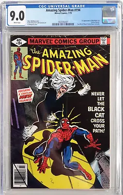 Buy 🕸amazing Spider-man #194 Cgc 9.0*1979 Marvel*1st App Of Black Cat*white Pages🕷 • 378£