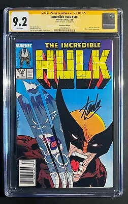 Buy Incredible Hulk #340 CGC 9.2 SS Stan Lee Wolverine Marvel 1988 Mcfarlane • 630.96£