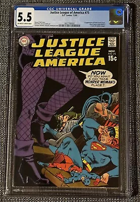 Buy Justice League Of America #75 Cgc 5.5  1st Dinah Laurel Lance Of Earth 2 • 170.19£