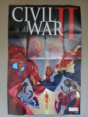 Buy CIVIL WAR 2 IRONMAN V CAPTAIN MARVEL . Comic Shop PROMO Poster 61cm BY 91cm 2016 • 3.50£