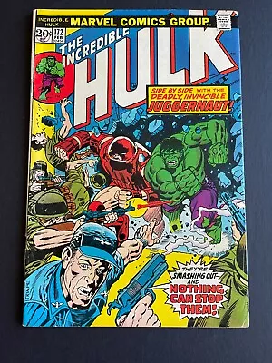Buy  Incredible Hulk #172 - Juggernaut Verse Hulk (Marvel, 1974) Fine • 18.52£