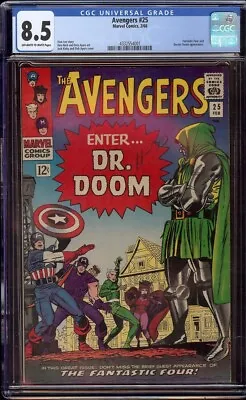 Buy Avengers # 25 CGC 8.5 OW/W  (Marvel, 1966) Doctor Doom Cover & Appearance • 620.47£