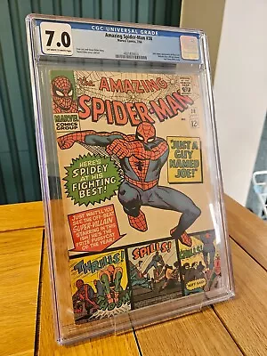 Buy Amazing Spider-Man #38 - CGC 7.0 Last Ditko July 1966 • 150£