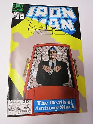Buy Marvel Comics Iron Man 1992 #284 Death Of Tony Stark • 7.20£