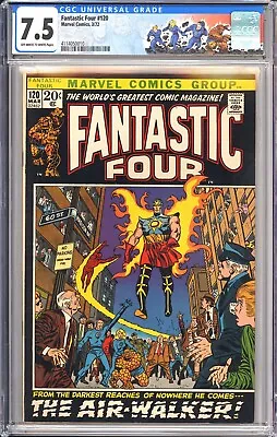 Buy Fantastic Four 120 Cgc 7.5 - Marvel Comics 1972 - 1st Air Walker - New Case • 154.03£