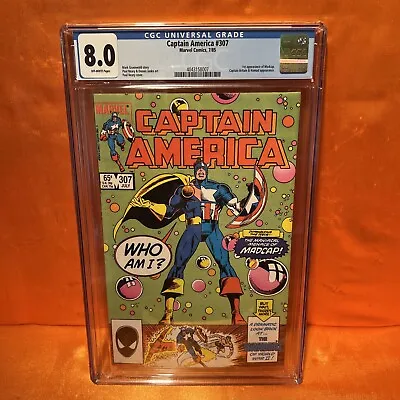 Buy Captain America #307 (1985) CGC 8.0 White! 1st Appearance Of MADCAP! Deadpool 3! • 55.19£