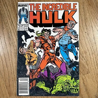 Buy Incredible Hulk #330 1st Todd McFarlane Hulk Newsstand Marvel 1987 FN 🔥🔑 • 13.75£