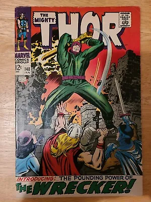 Buy The Mighty Thor 148, 1st Wrecker, Origin Of Black Bolt! Silver Age KEY Mid Grade • 71.15£