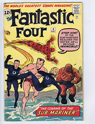Buy Fantastic Four #4 Marvel 1962 The Coming Of The Sub-Mariner ! • 1,998.80£