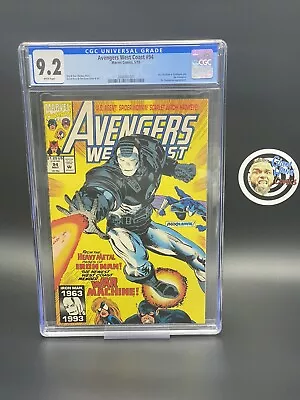 Buy Avengers West Coast #94 CGC 9.2 (1993) - War Machine Joins Avengers • 59.58£