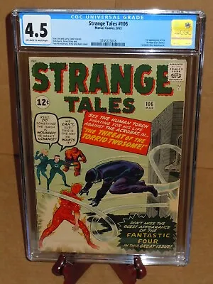 Buy Strange Tales #106 CGC 4.5 (VG+) 1963 Marvel Comics 1st App Acrobat Carl Zante • 228.49£