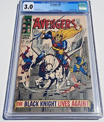 Buy AVENGERS #48 CGC 3.0 1968 Marvel OW-WHITE Pages 1ST BLACK KNIGHT DANE WHITMAN • 71.24£