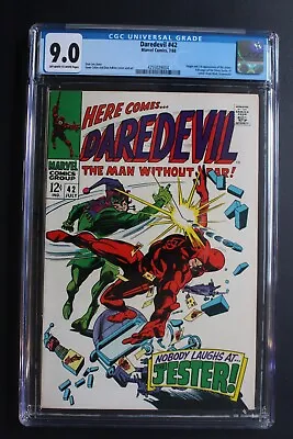 Buy Daredevil #42 ORIGIN 1st JESTER, Battle TV? 1968 Disruptor Death-Stalker CGC 9.0 • 154.90£