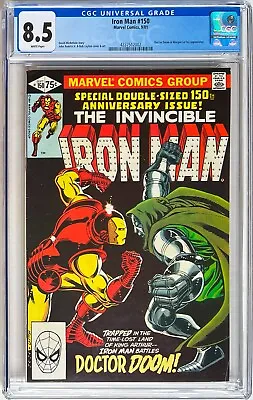 Buy Iron Man #150 CGC 8.5 White. Iconic Dr. Doom Battle Cover! • 70£