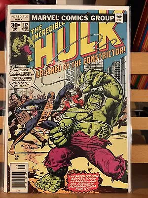 Buy Incredible Hulk #212 Marvel Comics 1977 1st Appearance Of  Constrictor Bronze • 10.26£