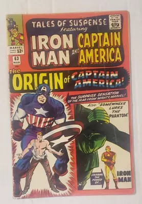 Buy Tales Of Suspense #63 1965 Flat And Glossy Origin Of Captain America! Iron Man! • 79.95£