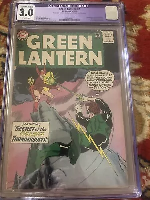 Buy Green Lantern #2 Restored CGC 3.0   1960Gil Kane Cover C-2 • 62.18£
