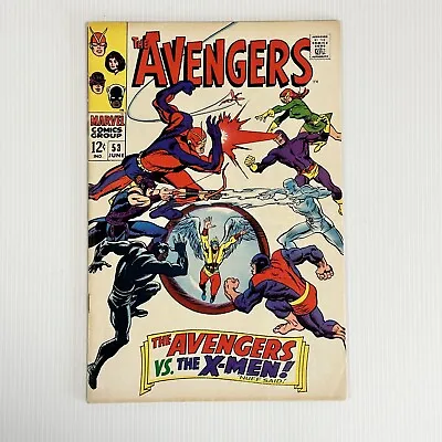 Buy The Avengers #53 1968 VF- Cent Copy 2nd X-Men Crossover • 120£