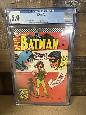 Buy Batman 181 CGC 5.0 1st Poison Ivy DC 1966 Pin Up Included Silver Age Key • 638.82£