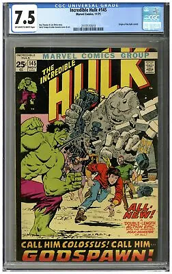 Buy Incredible Hulk #145 CGC 7.5 • 46.98£