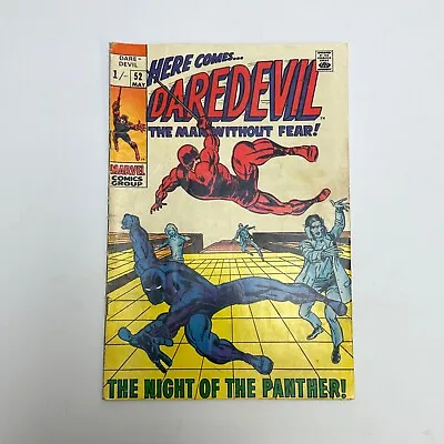 Buy Daredevil Comic #52 Black Panther Cover 1968 • 35£