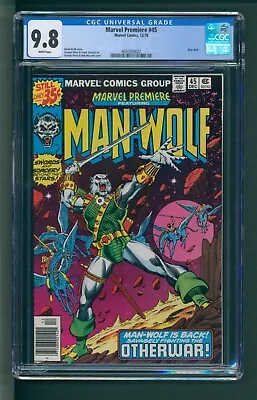 Buy Marvel Premiere #45 CGC 9.8 White Pages Man-Wolf • 299.82£