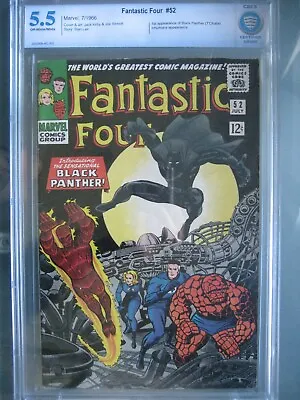 Buy Fantastic Four #52 Marvel Comics 1966 CBCS 5.5 1st App Black Panther (T'Challa) • 593.43£