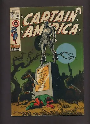 Buy Captain America 113 (VG+) Classic Cover! Jim Steranko, Stan Lee 1969 Marvel S859 • 30.93£