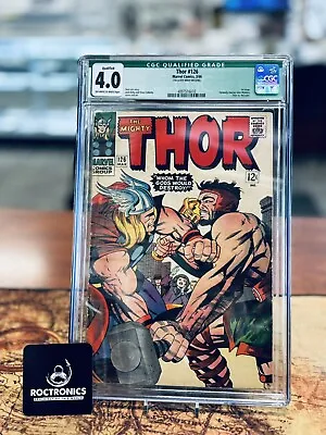 Buy THOR #126 CGC Qualified 4.0 1966 Marvel 1st Issue THOR In Title Hercules Vs Thor • 117.47£
