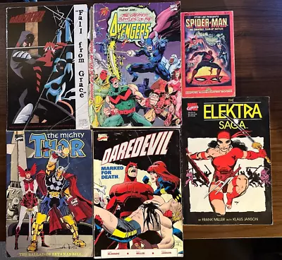 Buy 80s 90s Marvel Comics TPB Graphic Novel Lot Daredevil Avengers Spiderman Elektra • 35.97£