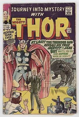 Buy Journey Into Mystery 113 Marvel 1965 VG Mighty Thor Grey Gargoyle Loki Stan Lee • 39.63£