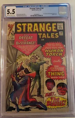 Buy Strange Tales #130 CGC 5.5 March1966 Marvel  Dr Strange  Beatles  • 159.90£