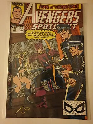 Buy AVENGERS SPOTLIGHT #28, Marvel Comics HAWKEYE & WONDER MAN  Rare Nm Copper Age • 1.99£