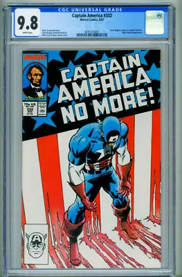Buy Captain America #332 CGC 9.8 // 1987 // Steve Rogers Resigns //  Comic Book 4... • 150.71£