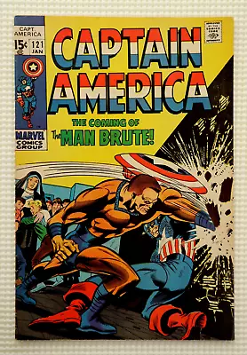 Buy 1970 Captain America 121, Marvel Comics 1/70, Mid-Grade Silver Age 15 Cent Cover • 19.67£
