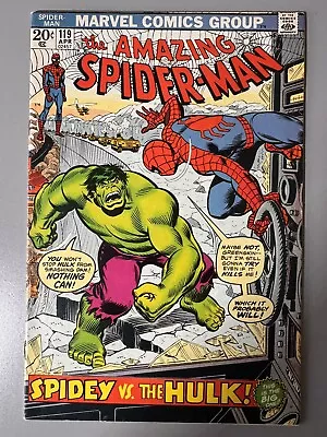 Buy Amazing Spider-Man #119 FN- 5.5 Spider-Man Vs Incredible Hulk! Marvel 1973 • 100£