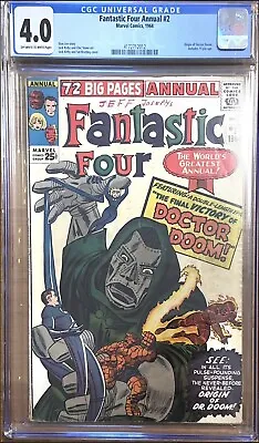 Buy Marvel Fantastic Four Annual #2 CGC 4.0 OW To White 1964 - Doctor Doom Origin • 269.43£