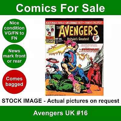 Buy Avengers UK #16 Comic VG/FN 05 January 1974 Marvel UK - Captain America Pin-up • 5.99£