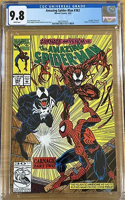 Buy 🔥 Amazing Spider-man #362 Cgc 9.8 Nm/m 1992 2nd Carnage Venom Marvel Comics 2🔥 • 80.34£