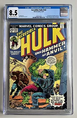 Buy Incredible Hulk #182 , CGC 8.5, Key 1st Appearance Of Hammer And Anvil • 518£