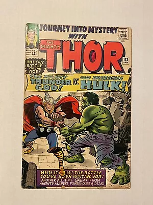Buy Journey Into Mystery #112 Vg- 3.5 Thor Vs Incredible Hulk Jack Kirby Cover Art • 279.83£