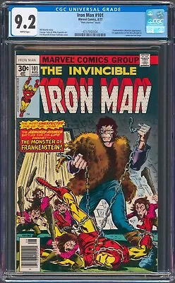 Buy Iron Man #101 Mark Jewelers CGC 9.2 WP Frankenstein App 1977 Marvel Comics • 226.38£