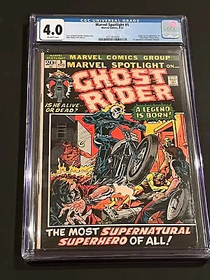 Buy MARVEL SPOTLIGHT 5 CGC 4.0 1ST APP GHOSTRIDER MARVEL 1972 OW-W Pages • 712.41£