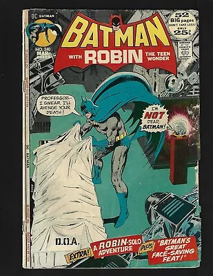 Buy Batman #240 VG- Giant Neal Adams Cover Early Ra's & Talia Al Ghul Robin Solo • 4.77£